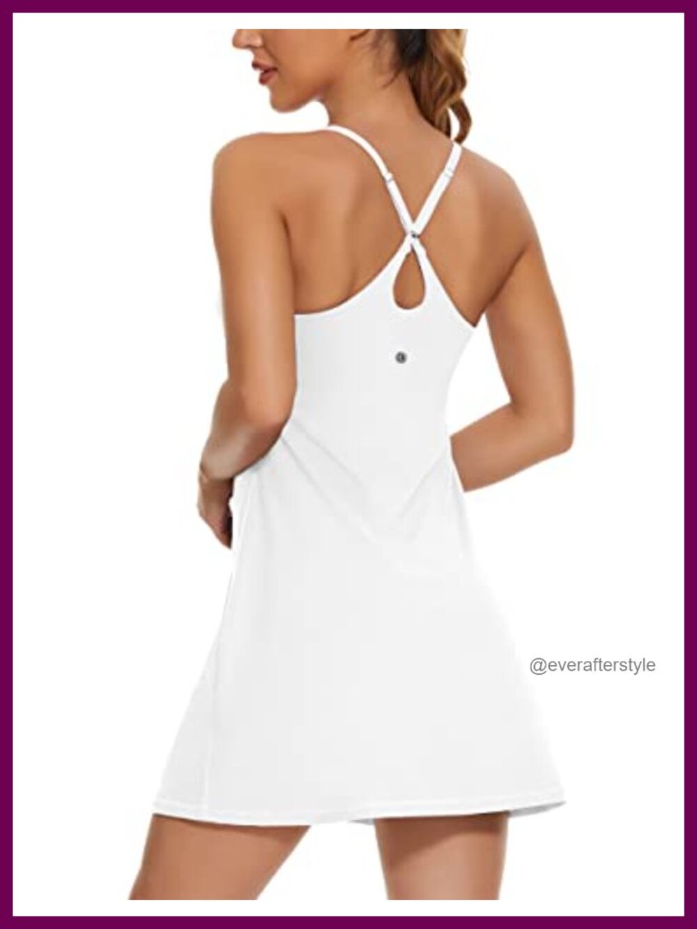 Women's Tennis Dress 2-in-1 Golf Workout Dress Built-in Bra Shorts Pockets